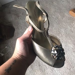 Antonio Melani Heels. Color:: gold fusion